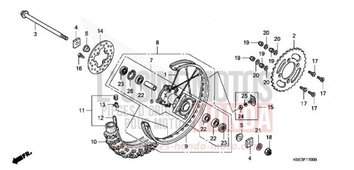 REAR WHEEL CRF150RB9 de 2009